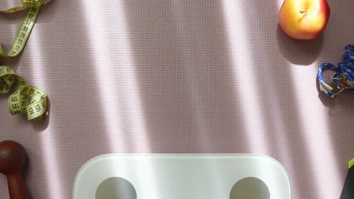 Home Gym Accessories With Scale Background (Zoom Out)