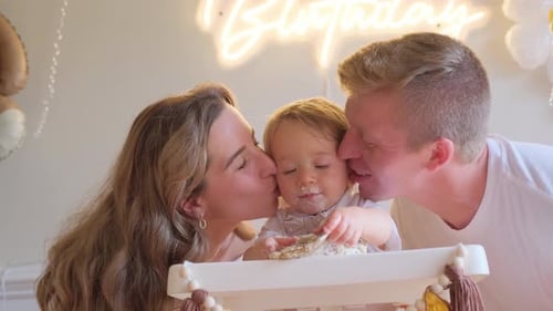 Loving Family Celebrates Baby's First Birthday