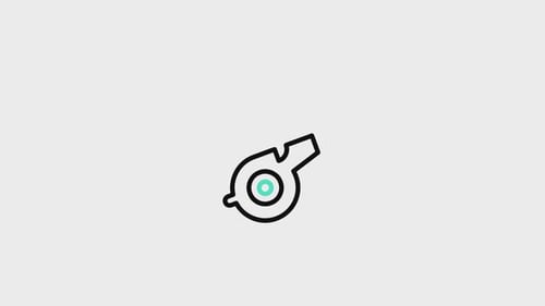 Animated Whistle Icon for Sports Events and Signals