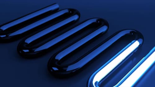 The Blue Curved Pipe is Painted in Metallic Silver Color