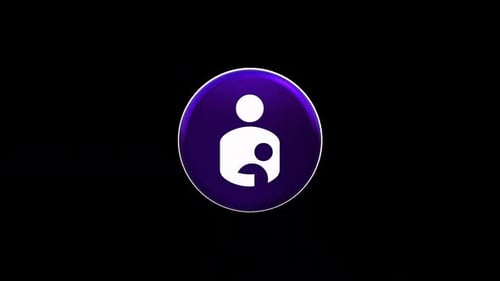 3D Glossy Rotating Icon of Family People