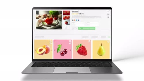 E-commerce Website Interface Animation for Online Grocery Shopping