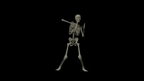 3D Skeleton Dab Dance Loop Animation for Halloween Celebrations