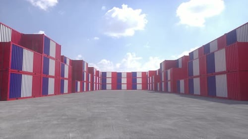 Dynamic Camera Movement Through Shipping Container Tunnel