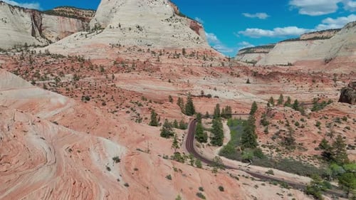Aerial video over Zion National Park Utah USA