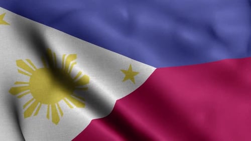 Realistic Philippines Flag Waving Animation