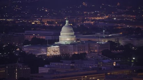 Capitol Dawn Aerial View Washington Dc