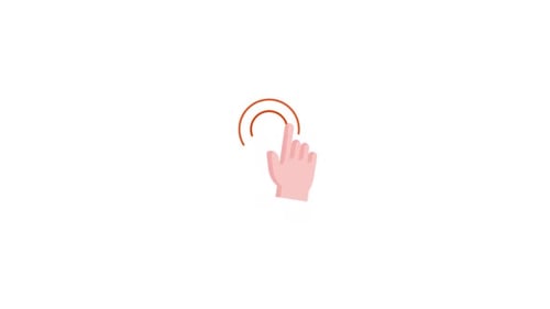Flat Design Animated Hand Tapping Icon