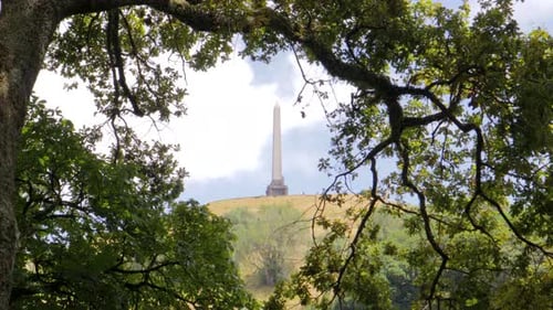 Monument on the summit of One Tree Hill in Cornwall Park, New Zealand.