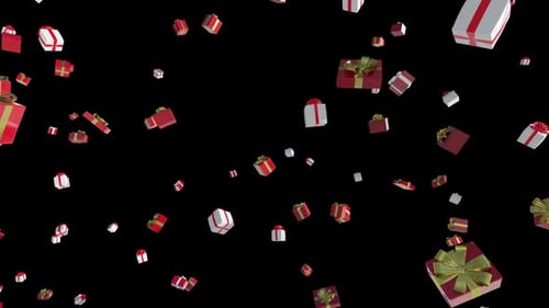 Animated Falling Gift Boxes for Christmas Celebration