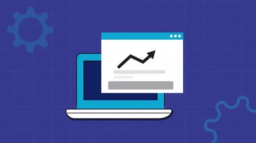 Flat Design Business Growth Animation on Laptop Screen