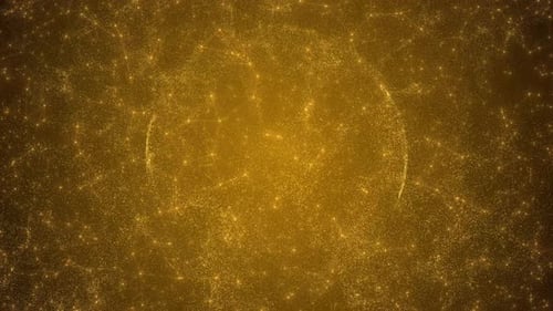 Golden Glitter Particle Field with Glowing Dust and Shimmering Energy, Luxury Abstract Background