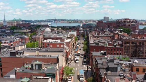 Drone Rise-Up Over Hanover Street in Boston’s North End