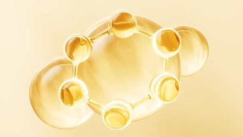 Golden Molecular Structure Science Abstract Loop Animation