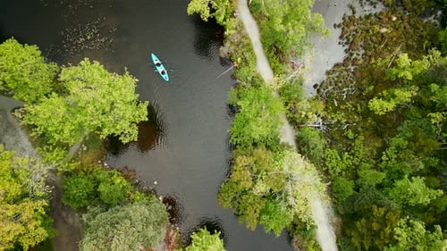 Kayaking and Sports Recreation in the Park on the River