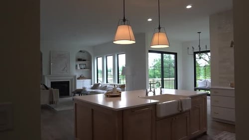 Mid century modern kitchen with light accents.