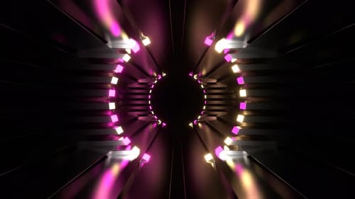 Pink And Yellow Neon Ellipsed Tunnel Background Vj Loop In 4K