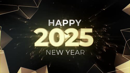 Golden New Year's Eve Countdown with Sparkling Effects
