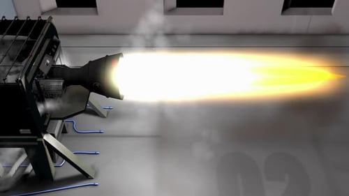 Rocket Engine Ignition Close-Up