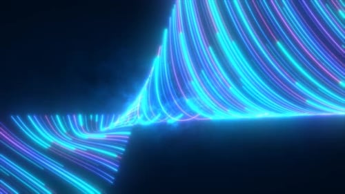 Abstract Neon Glowing Lines Background Loop