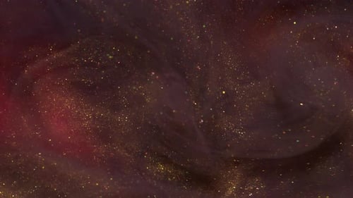 Abstract Motion Background with Golden Glitter Particles