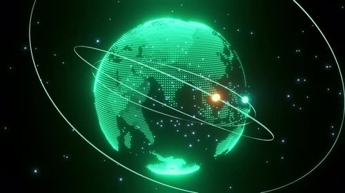 Digital Rotating Earth Globe with Network Connections