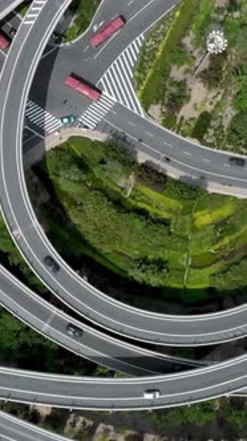 Vertical View Of Road Intersection in China