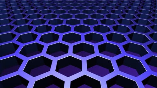 Abstract dark metal hexagonal grid background animation. Looped seamless motion design