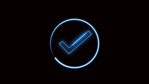 Neon Glowing Checkmark Circle Animation
