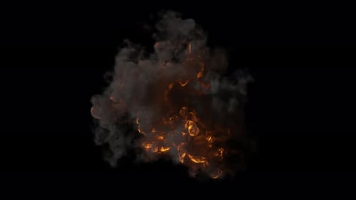 Cinematic Fire Explosion with Dynamic Smoke Effect
