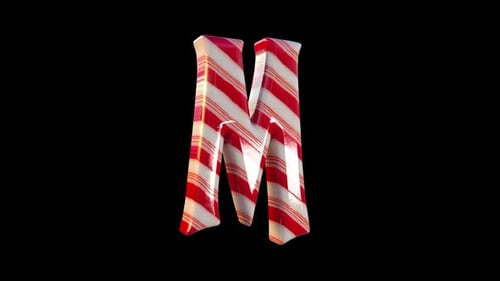 Christmas Candy Cane Letter M Loop