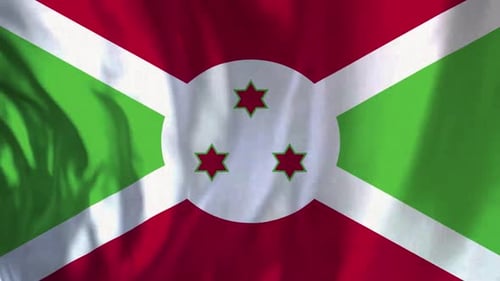 Burundi National Flag Waving with Realistic Fabric Texture
