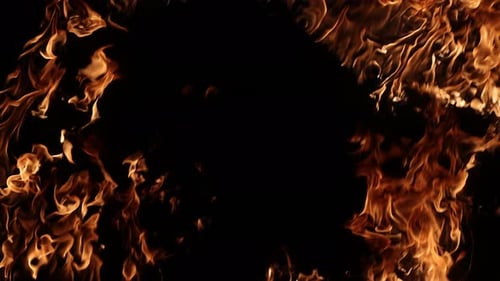 Realtime Burning Fire Frame Reveal Transition Overlay