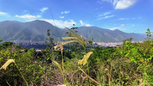 Breathtaking Pan Left of Avila Mountain Overlooking Caracas Serenity