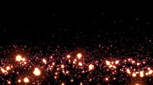 Golden Glowing Particles Abstract Motion Background