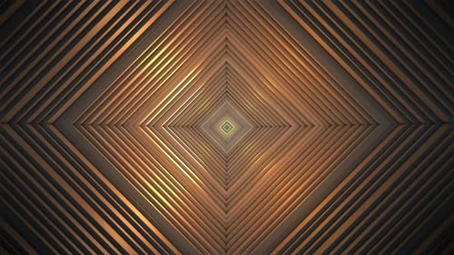 Golden Geometric Squares Tunnel Looping Background
