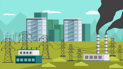 Factories Emit Noxious Smoke Into The City 4K