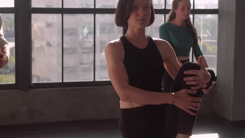 Pilates Workout Yoga Group People Practice Asana