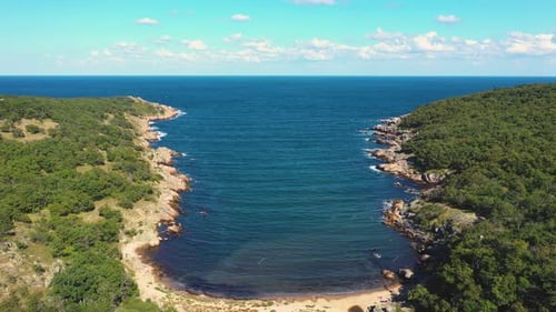 Aerial view to a sea bay and beach