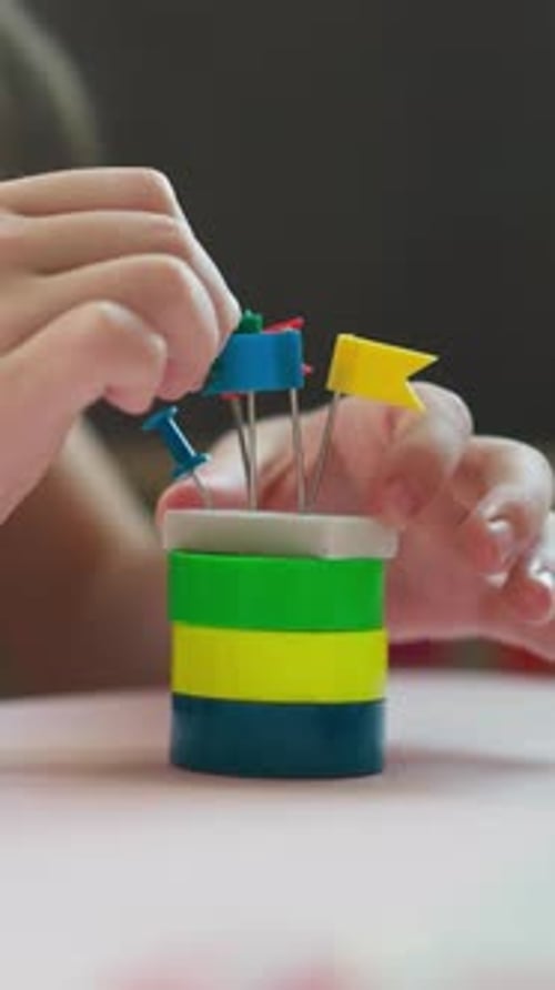 Little Girl Decors Tower with Tag Pins and Shows Hearts