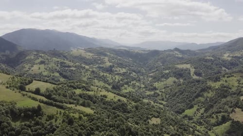 Captivating Carpathian Mountains Panorama Lush Summer Aerial View