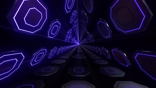 4k Blue Glossy Plates Triangular Tunnel