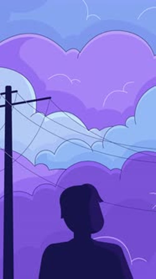 Lofi clouds gazing vertical animation