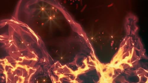 Dynamic Fire and Smoke Fluid Animation with Sparks