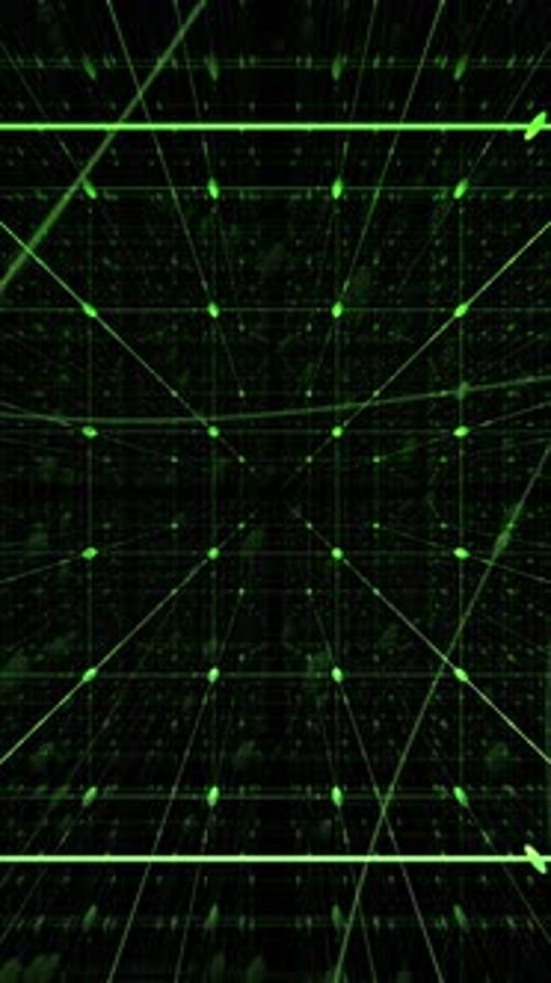 Geometric Space Wireframe Network Circuit Loop Vertical Video Background