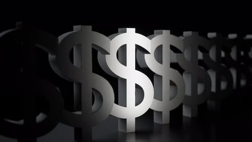 Shining 3D Dollar Signs Corporate Business Finance Animation