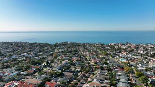 Aerial View of Coastal Homes and Ocean