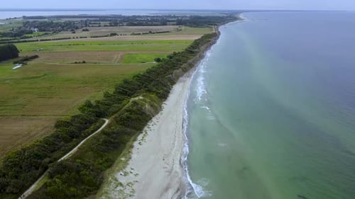 with the drone along the Baltic Sea coast on the peninsula Darß