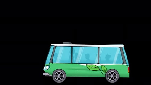 A Man Is Waiting For A Bus In The City Alpha Channel 4K