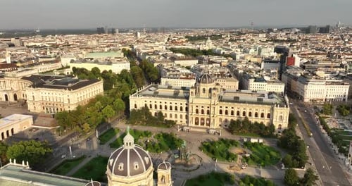 Aerial View of Vienna Maria Theresia Monument and Museums Quartier Maria Theresien Platz Art History